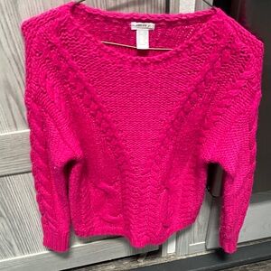 Forever 21 Fuchsia V-Neck Sweater